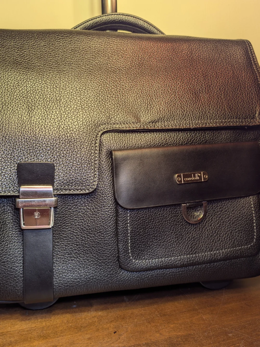 Condotti Black Leather Men's Briefcase...